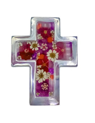 Cruz de flores prensadas de 2,4 x 3,5"(S)