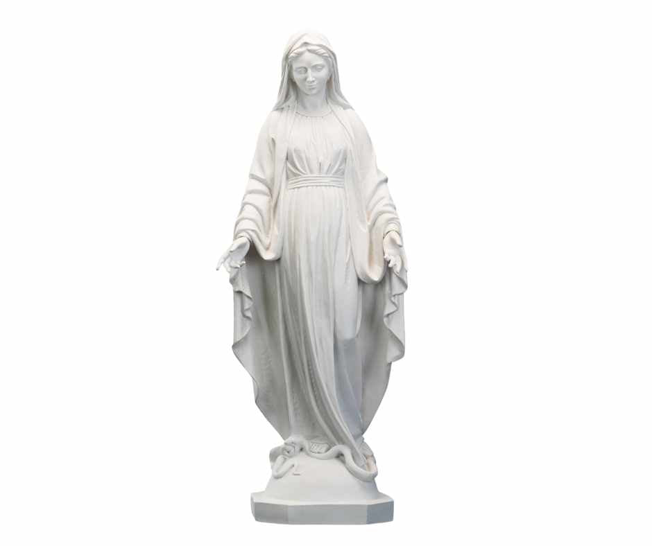 La Tienda de Regalos de Fe Nuestra Señora de las Gracias - María Milagrosa Toda Blanca - Fabricada en Italia - Nuestra Colección Toscana - Virgen La Milagrosa Blanca