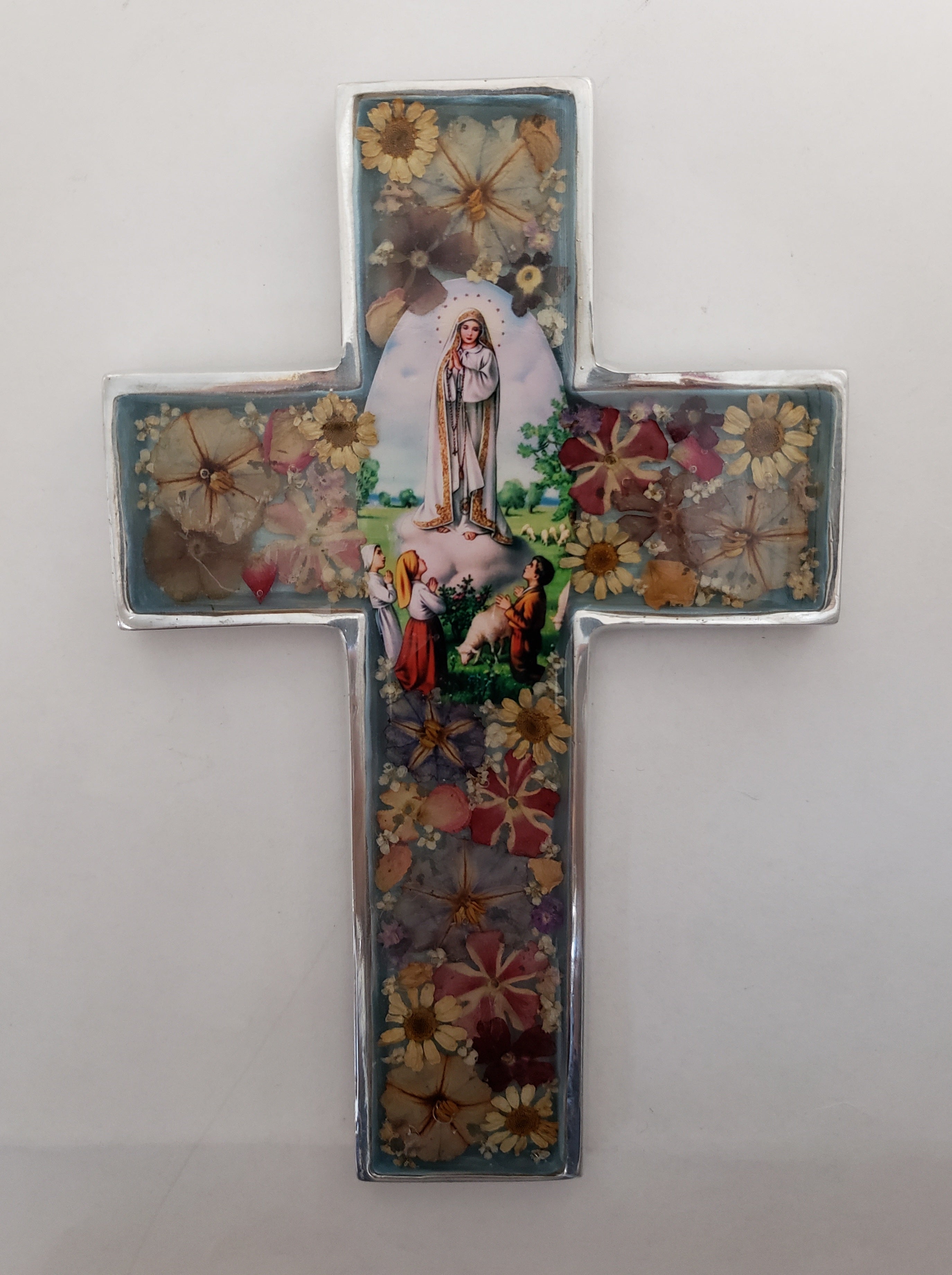 Cruz de Nuestra Señora de Fátima Flores - Colección Guadalupe