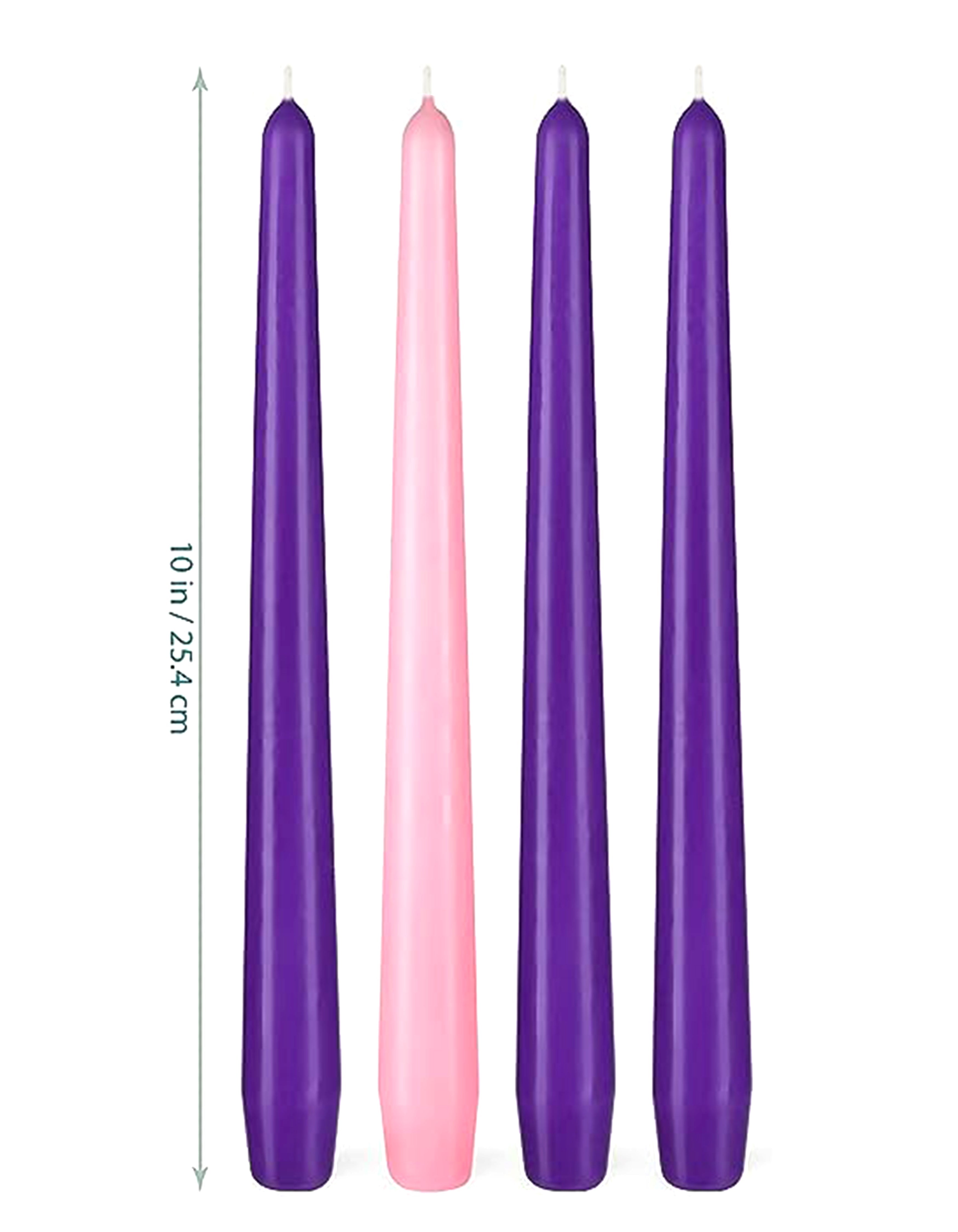 Advent Wreath Set Includes candle holders and 4 candles comes with 3 purple candles and 1 rose candle
