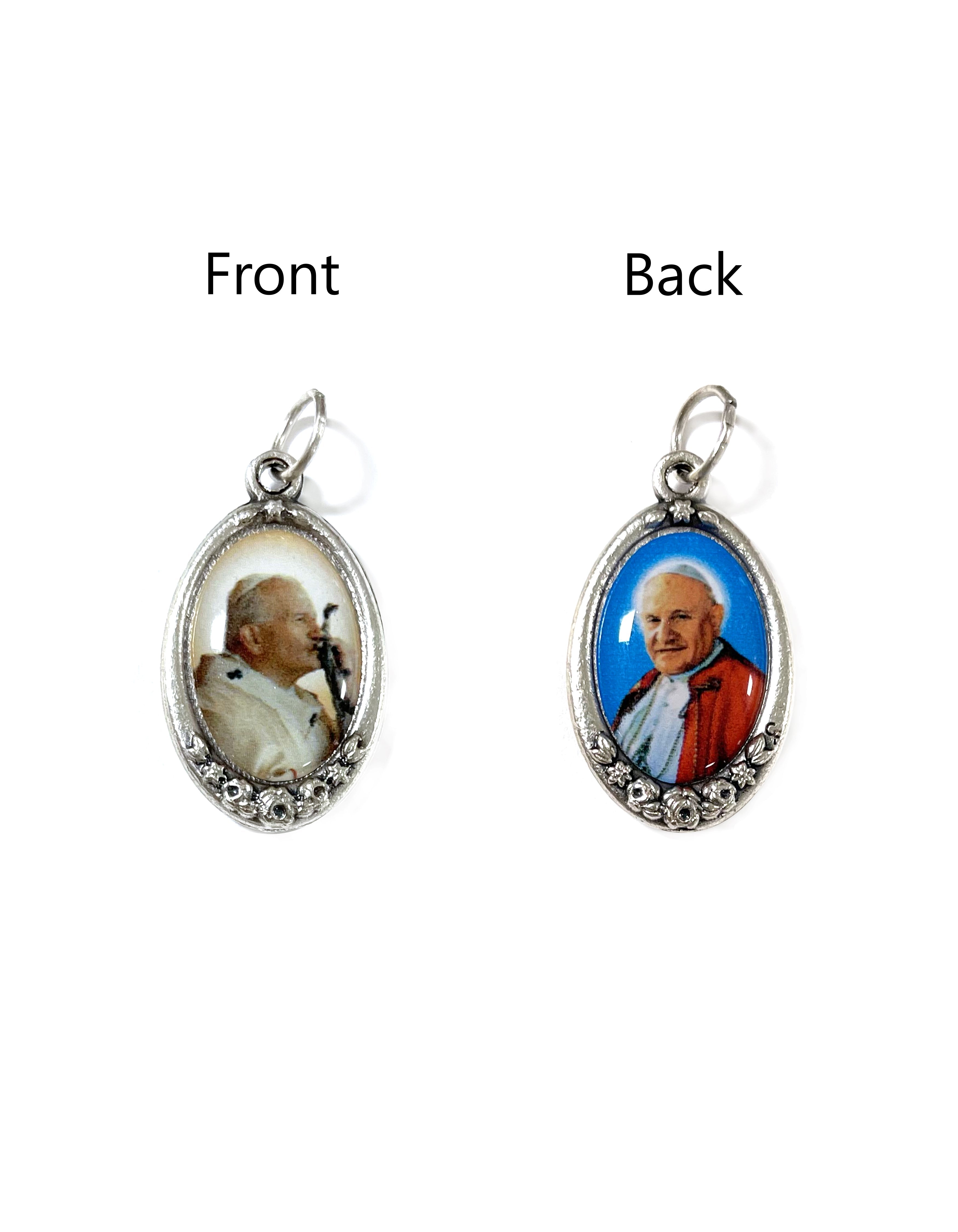 Saints Medals in oxidized silver made in Italy 1.0" x 0.7"