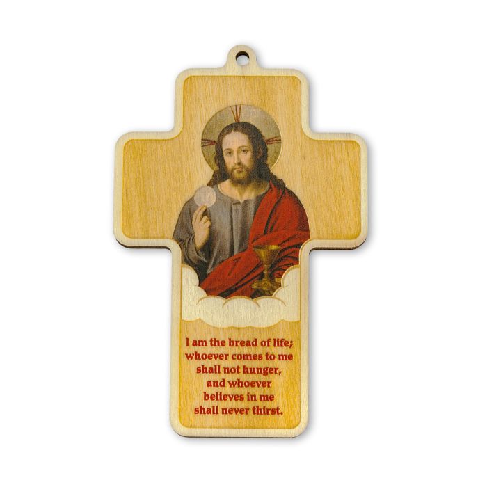 Cruz de madera cortada con láser para comunión con Cristo