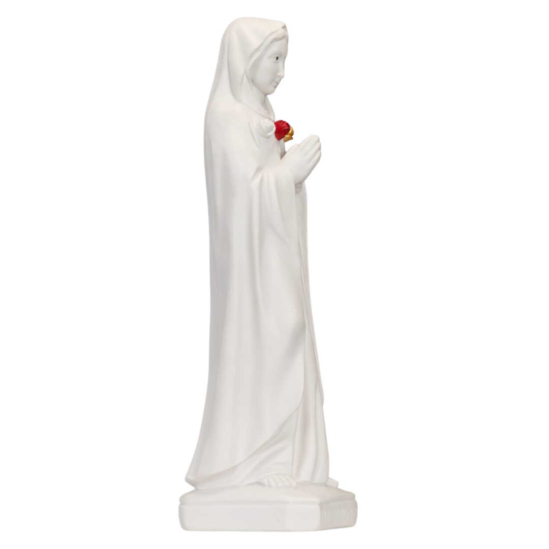 15.25" Rose of Mystica - Rosa Mistica Collection White-Gold- Hand Painted