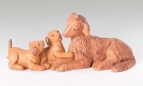 FIGURA DE PESEBRE DE FAMILIA DE PERROS A ESCALA DE 5"