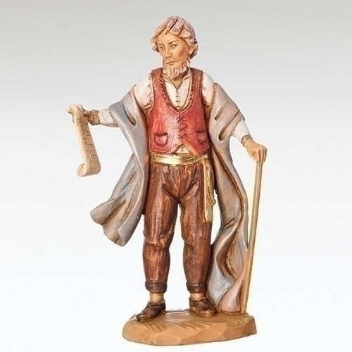 Figura de Giorgio, propietario del puesto comercial, a escala de 5" para el pesebre de Fontanini