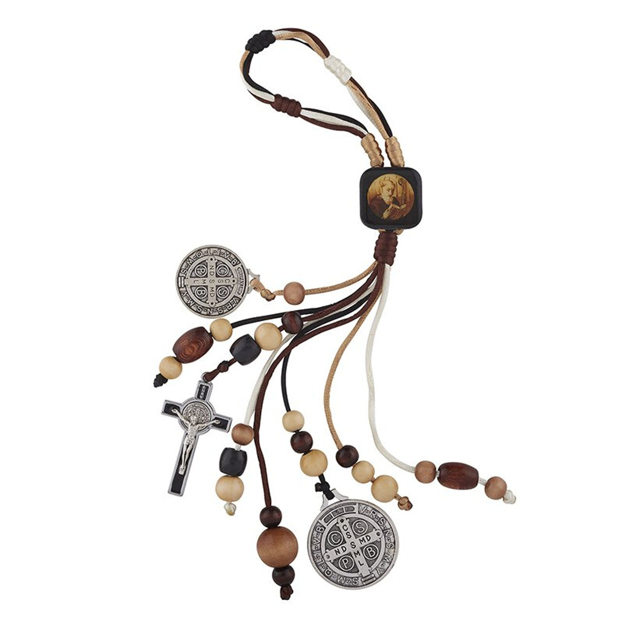 Medallas de protección de la bendición de la casa de San Benito. Medallas benedictinas de doble cara y crucifijo