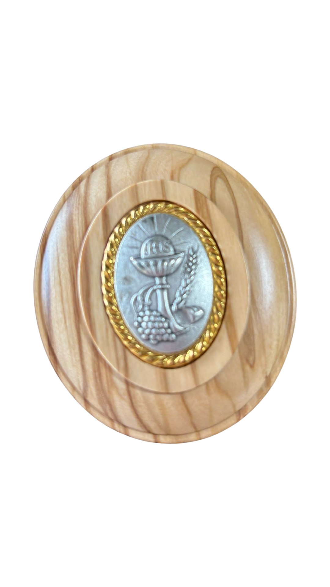 Caja de madera de olivo para recuerdos de primera comunión con tapa magnética