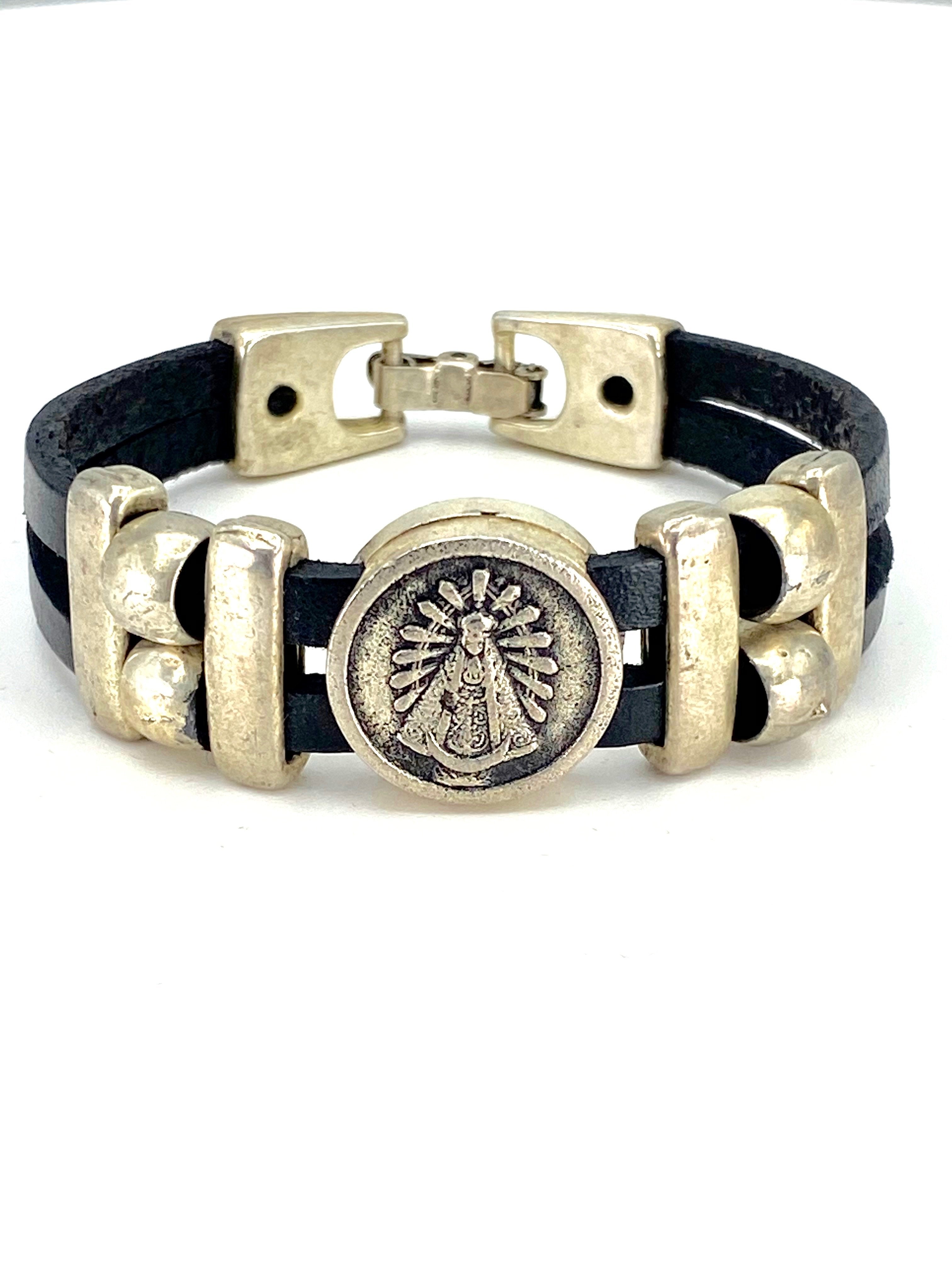 Pulsera vintage Virgen de Luján joyería artesanal de Graciela's Collection