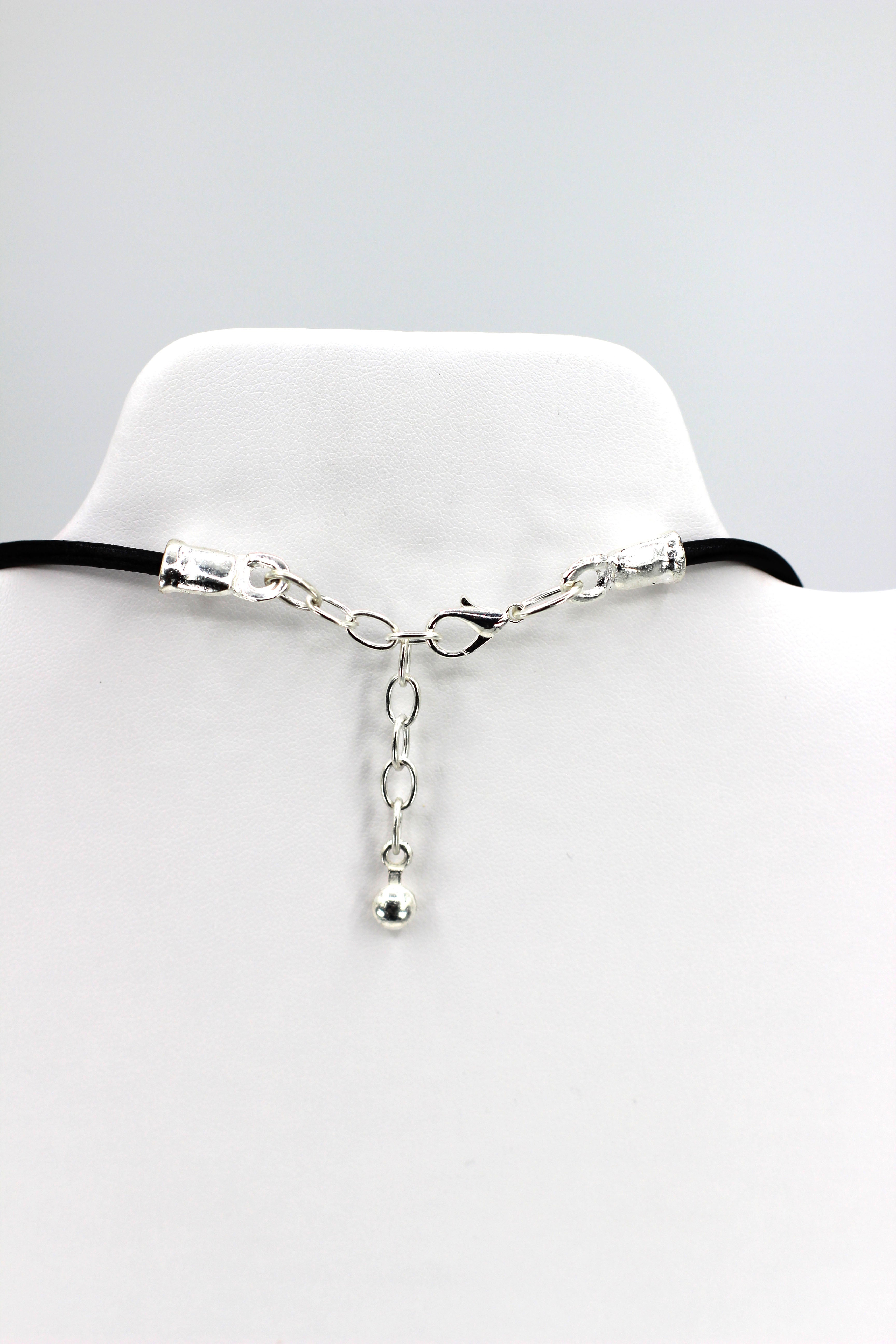 Vintage Necklace of Our Lady Of Lourdes Jewelry with Genuine Leather strap by Graciela's Collection