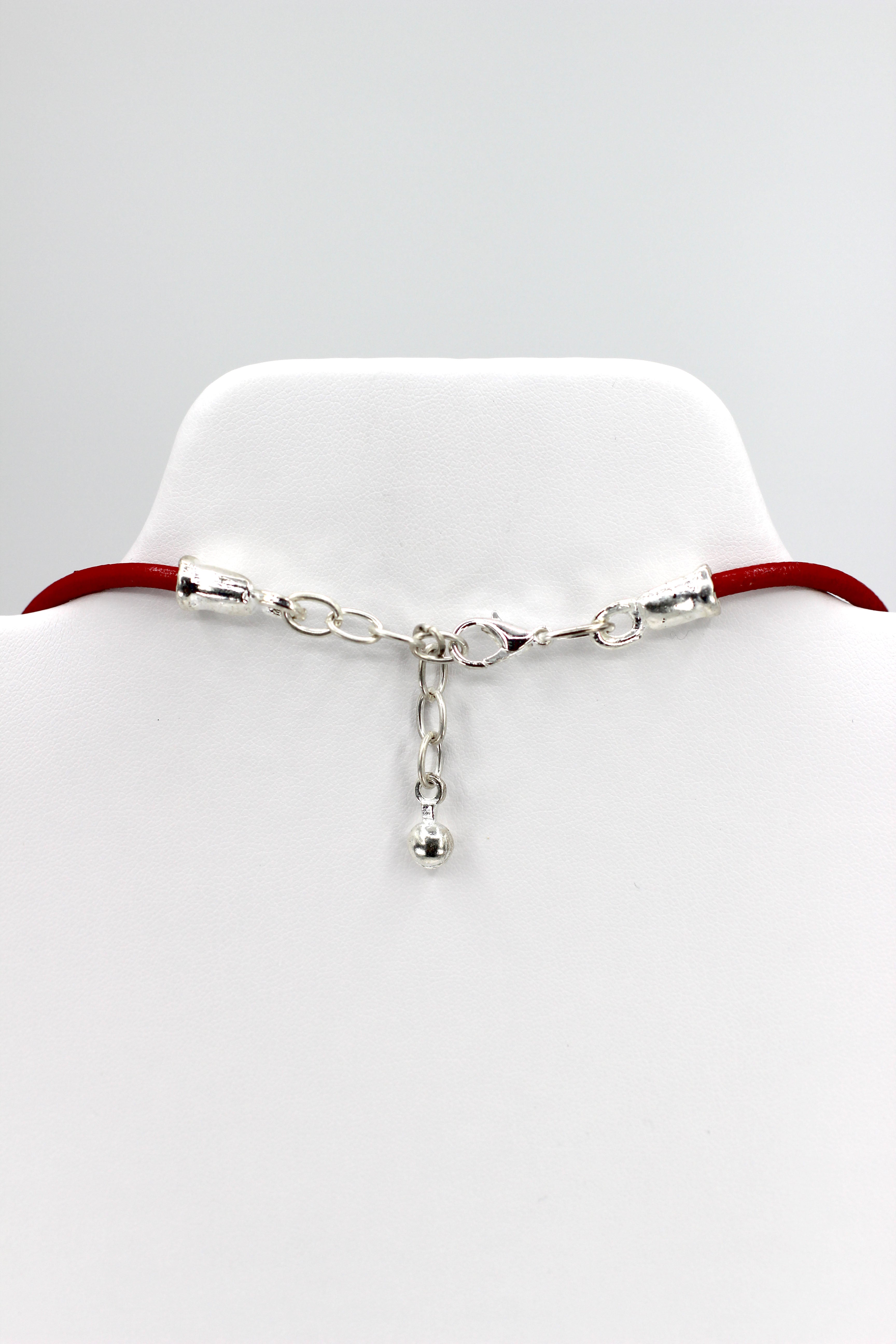 Vintage Necklace of The Sacred Family and The Holy Spirit Handmade Jewelry with Genuine Leather strap by Graciela's Collection