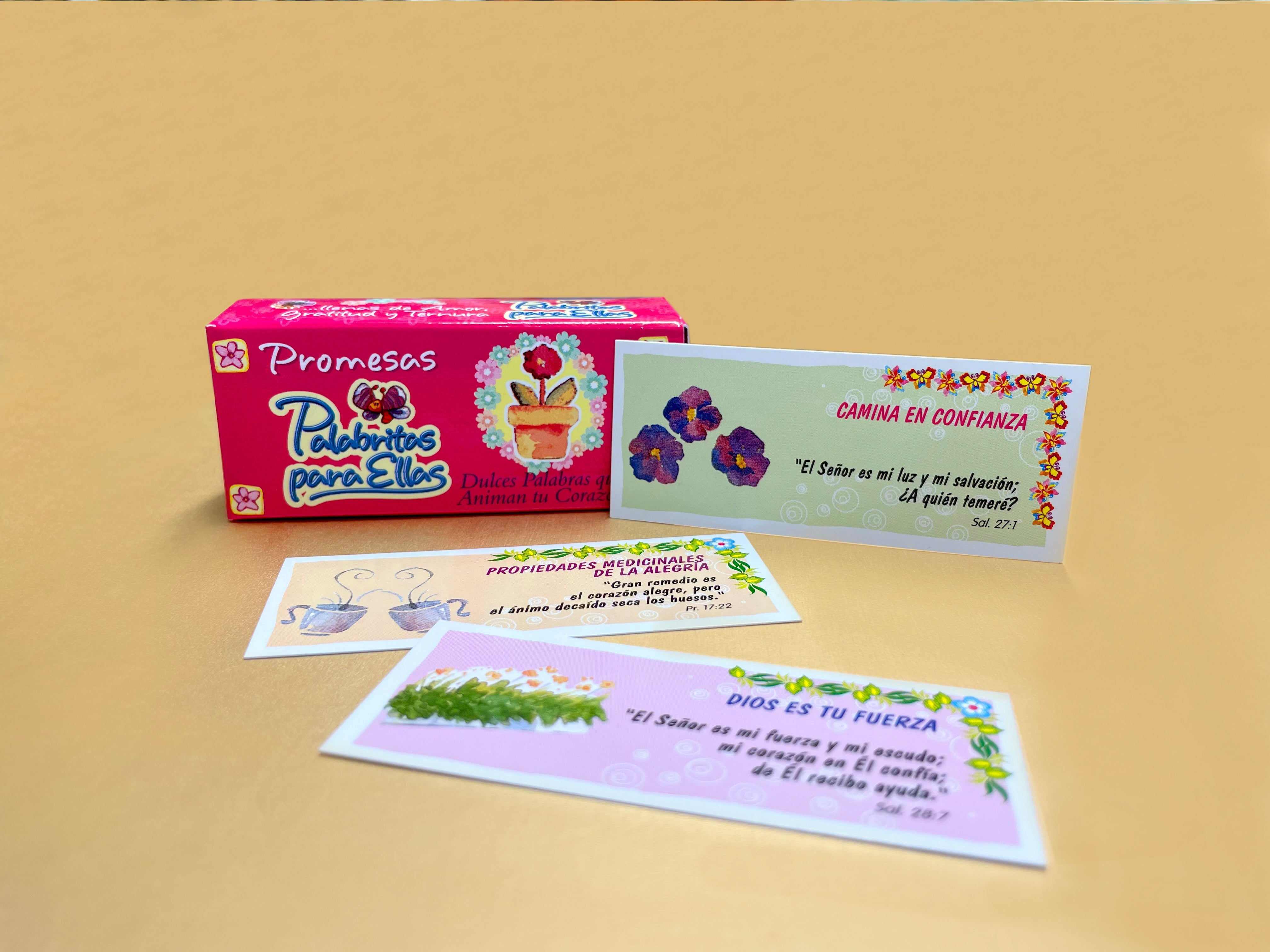 Palabritas para Ellas / Esta cajita contiene 60 tarjetas a todo color.