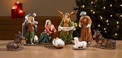Juego de belén de 8 piezas de 6" de alto con figura de bebé desmontable