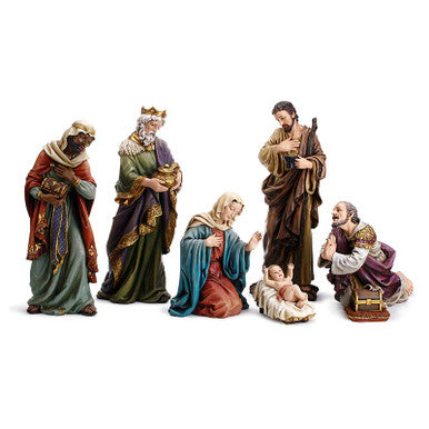 23.5" Nativity Painted 7 Pc St