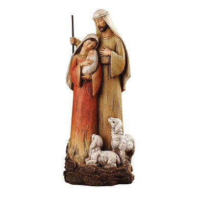 12" AG Holy Family With Lambs