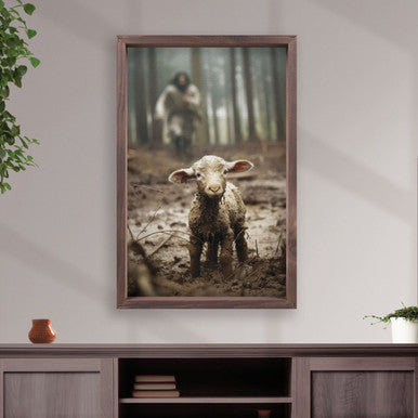 FRM ART LOST LAMB 15.75X24.25