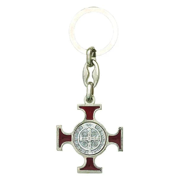 Saint Benedict Enamel Key Ring