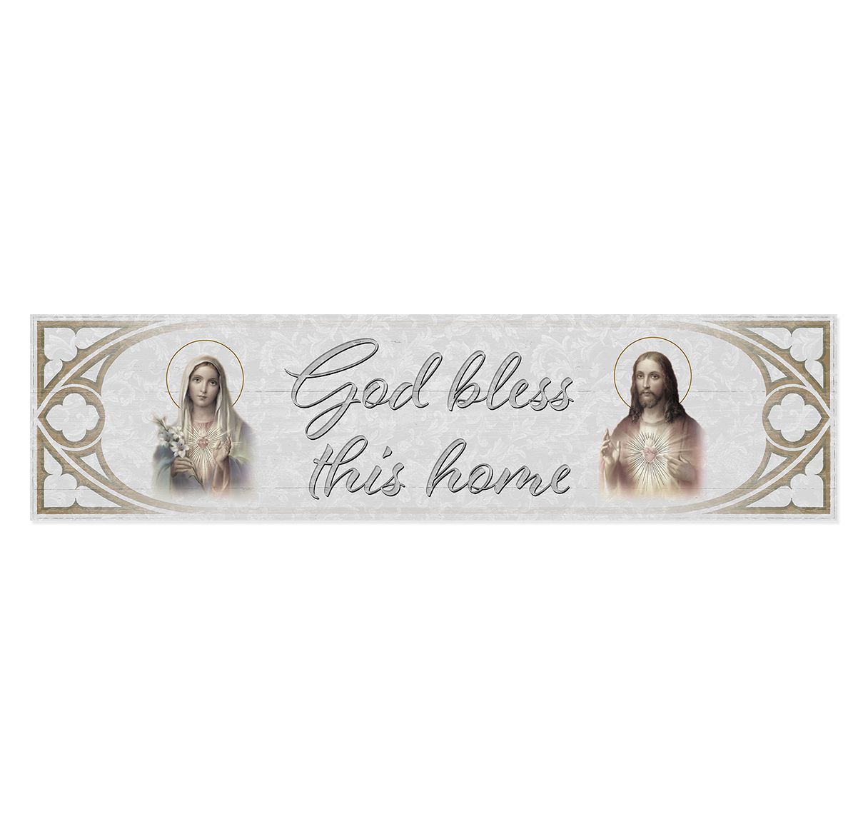 11 1/2" x 3"  Wooden Door Blessing Plaque