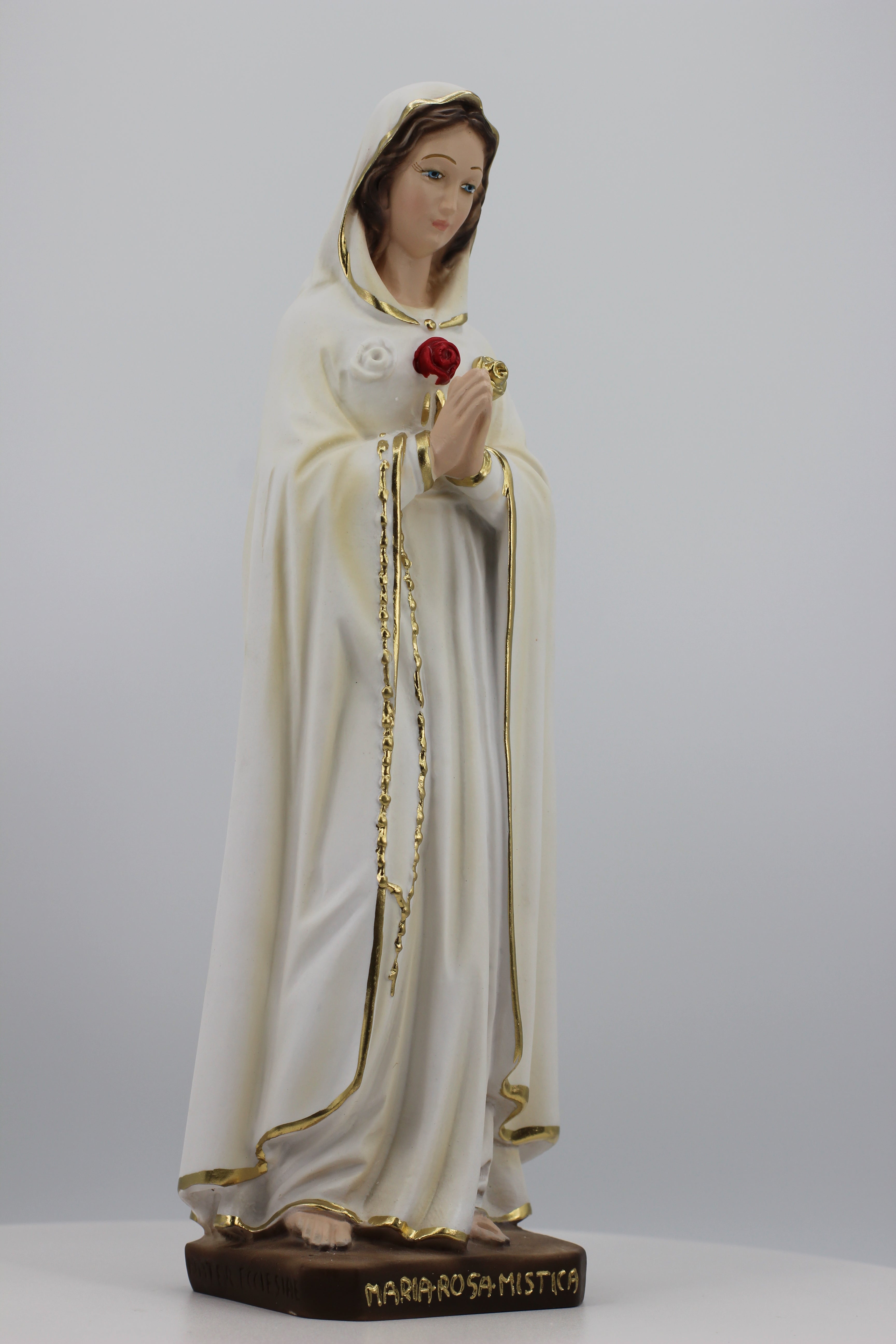 The Faith Gift Shop Mystic Rose Virgin Mary Hand Painted in Italy -  Our Tuscany Collection - Virgen Maria Rosa Mistica