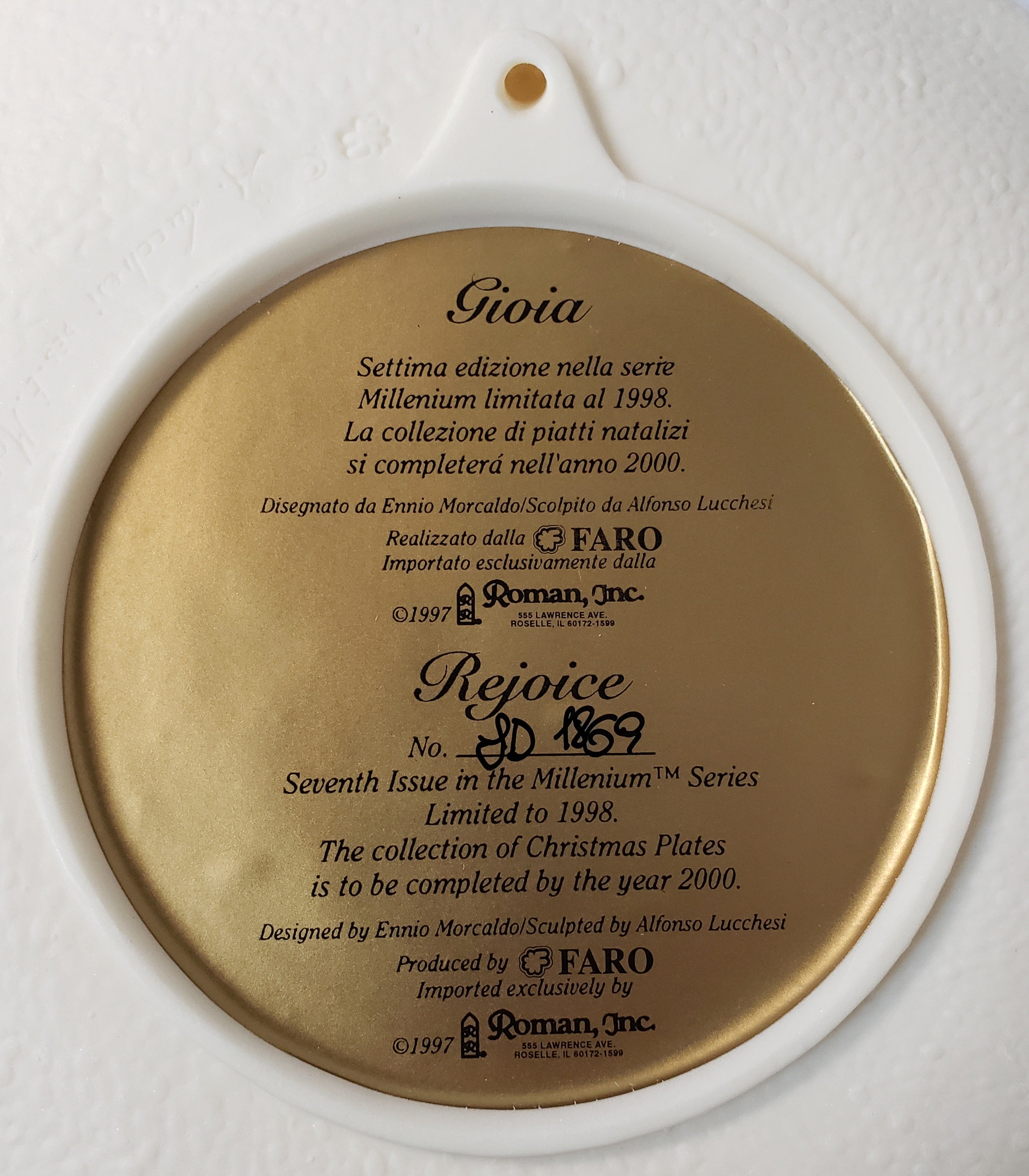 Vintage Faro  Plate Made In Italy