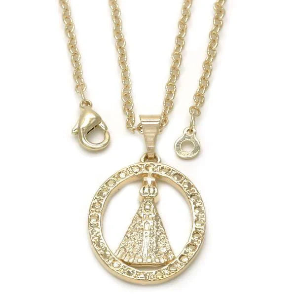 Virgen  de la caridad del cobre charm and chain