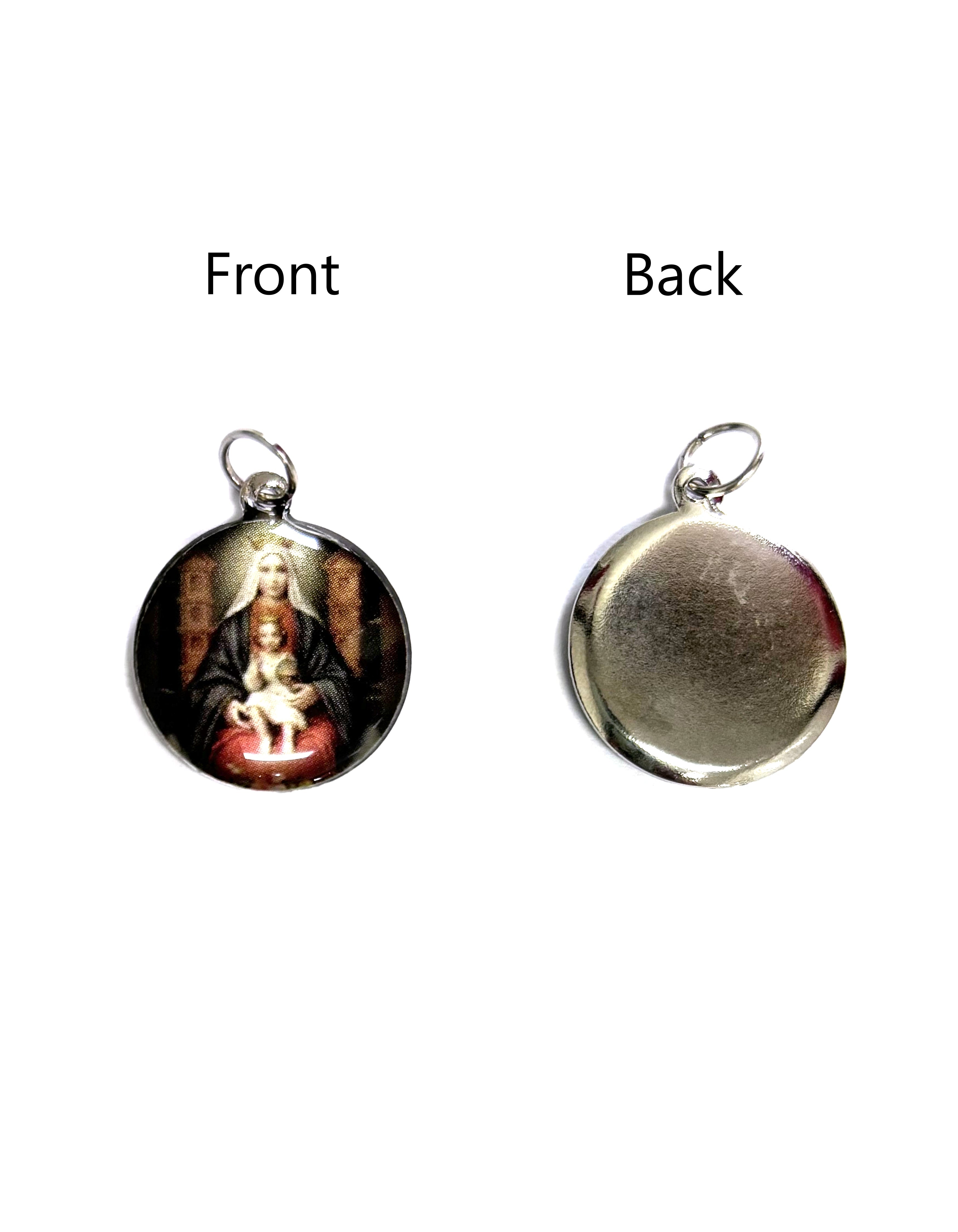 Saints Medals in oxidized silver made in Italy 1.0" x 0.7"