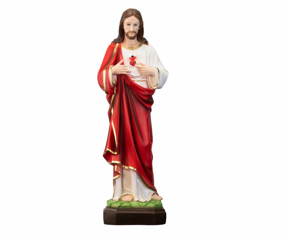 The Faith Gift Shop  Sacred Heart of Jesus statue - Hand Painted in Italy - Our Tuscany Collection - / Sagrado Corazon de Jesus
