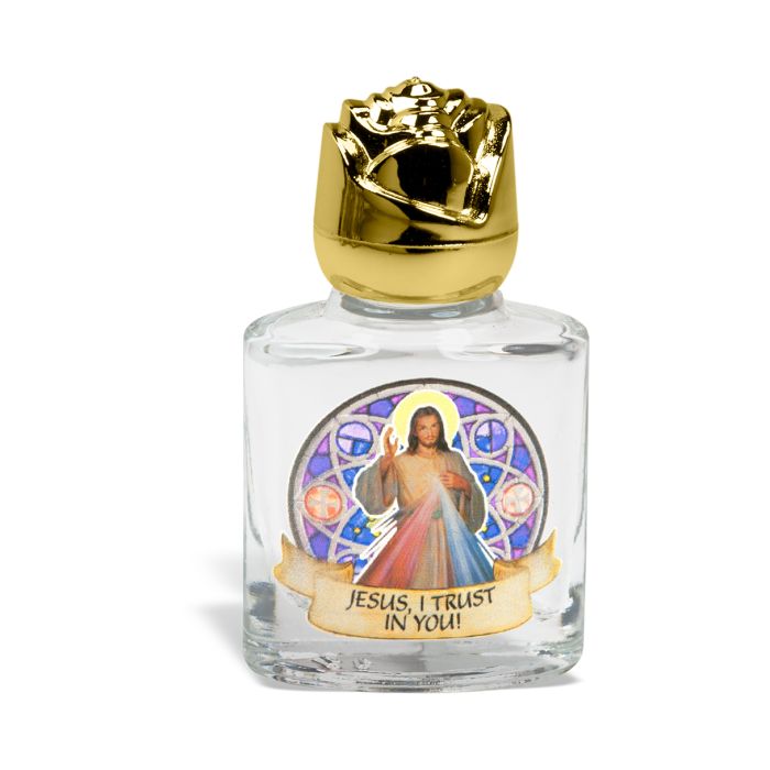 8 ml. 2" Glass  Water Bottle with Gold Rose Cap