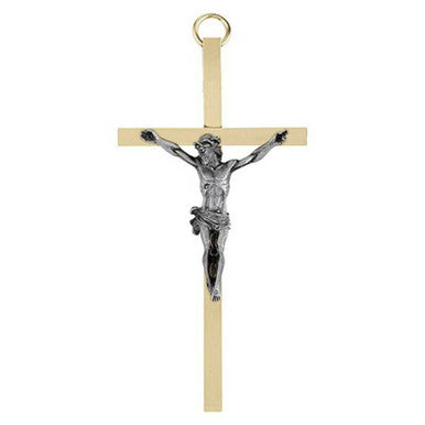 4.25" Brass Crucifix -4 Pk