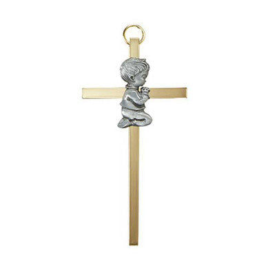 4.25 Brass Cross Baby Boy-4pc