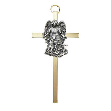 4.25" Brss Cross Grd Angel-4PC