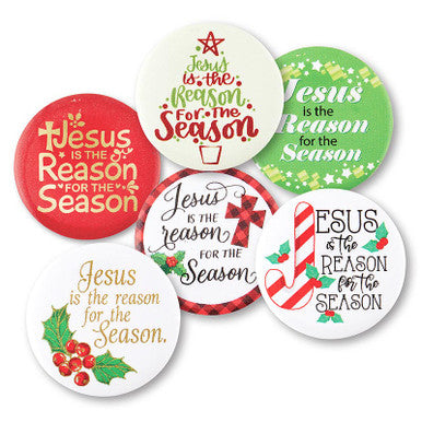Jesus Reason Xmas Bttns 36pk