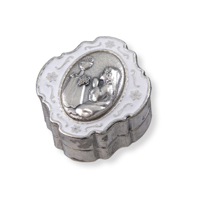 2" Communion Chalice  Epoxied Metal Rosary Box
