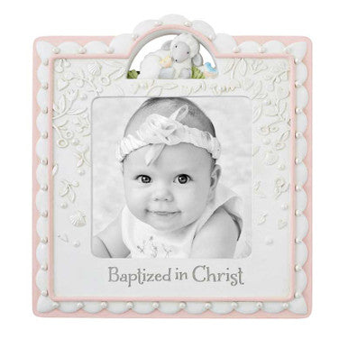 AG Baptism Photo Frame Pink