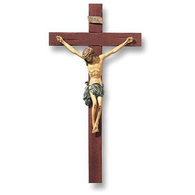 13" ROMA CRUCIFIX HAND PAINTED