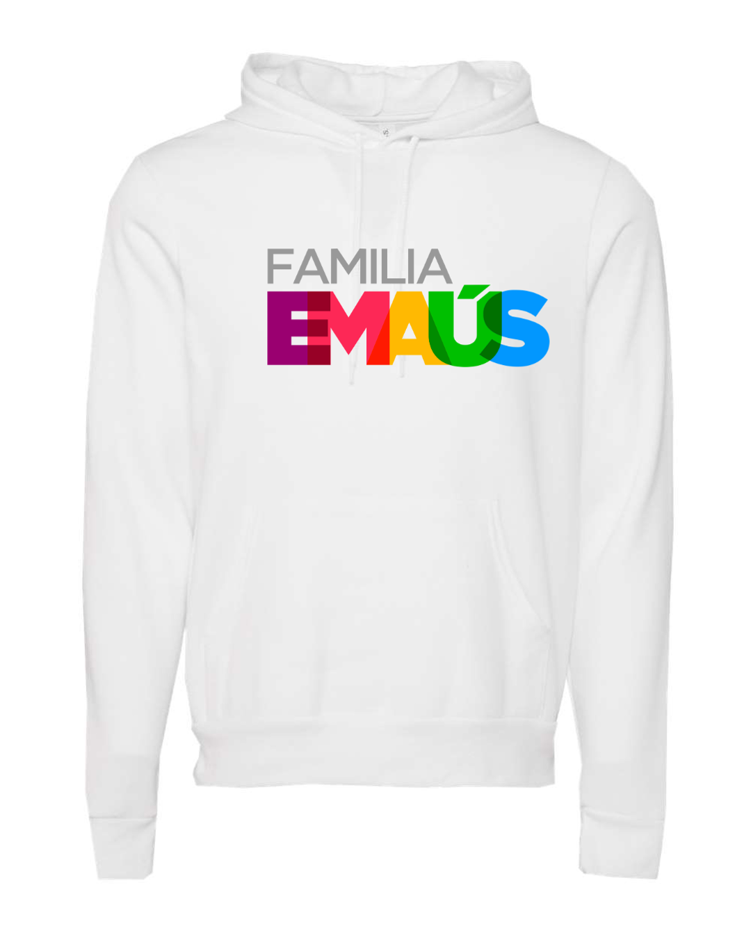 Familia Emmaus White Hoodie Sweaters - Printed Logo