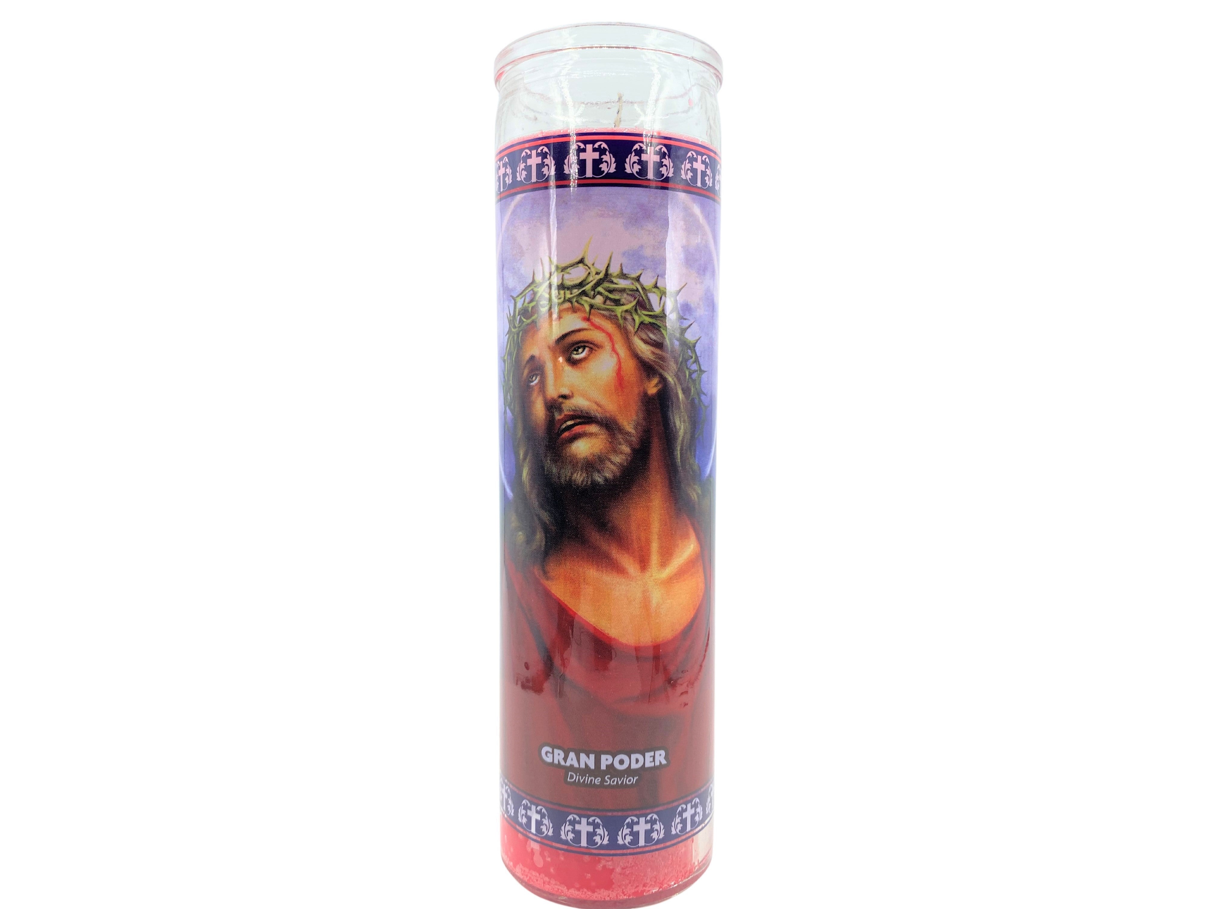 Set of 3 Candles of The Divine Savior /Set de 3 Velas del Gran Poder de Jesus