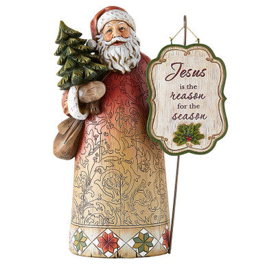 12.5" Joyful Santa Statue