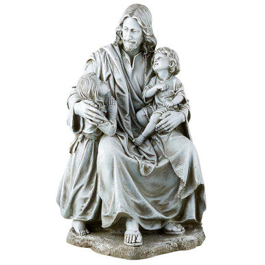 Jesus With Children Statue