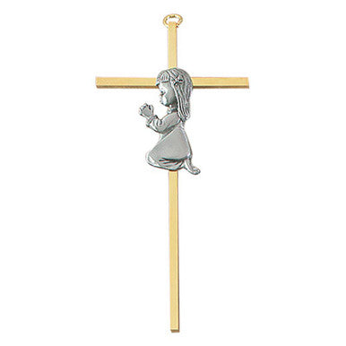 7" Gold Plated Brass Cross