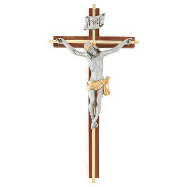 CRUCIFIX:12" WALNUT TWO TONE
