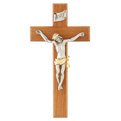 CRUCIFIX:12" WALNUT TWO TONE