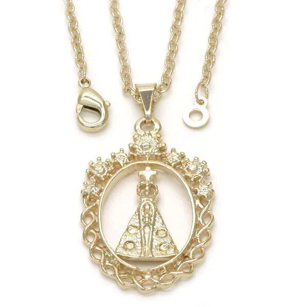 Virgen  de la caridad del cobre elavorated Medal and Chain