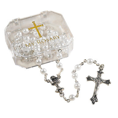 FC Rosary White Imit Pearl 4pc