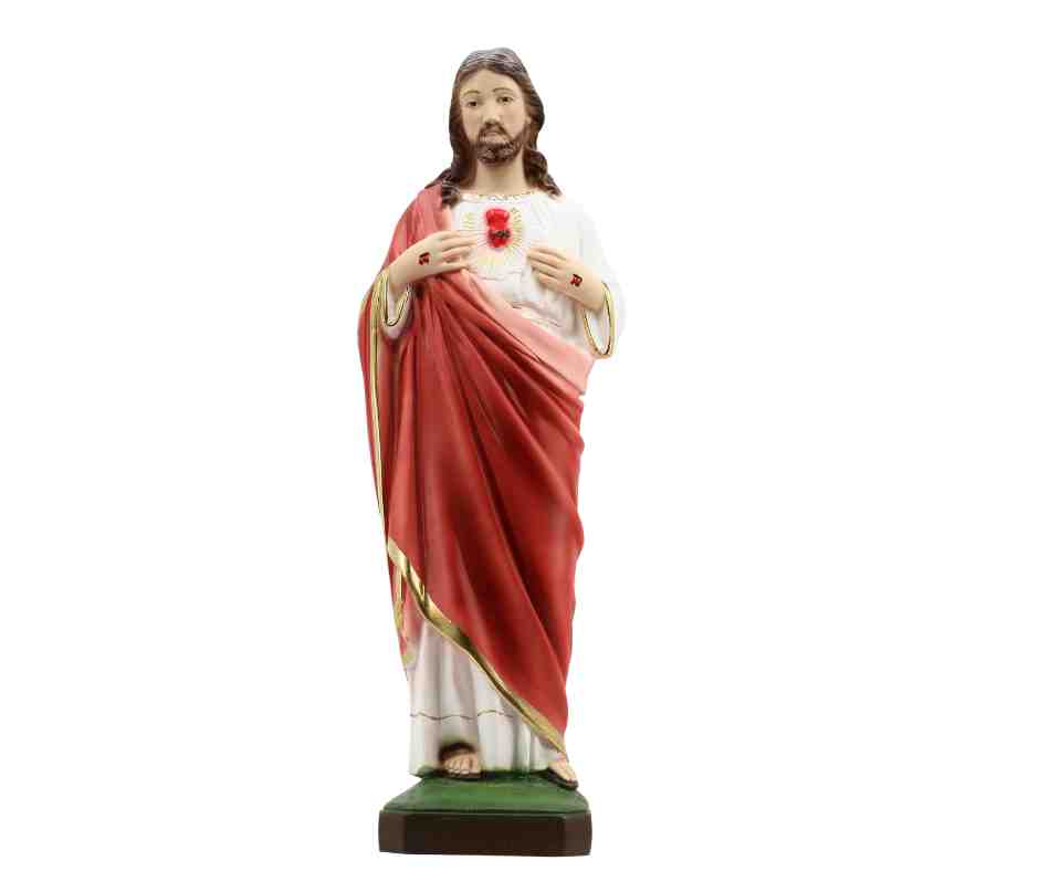 The Faith Gift Shop  Sacred Heart of Jesus statue - Hand Painted in Italy - Our Tuscany Collection - / Sagrado Corazon de Jesus
