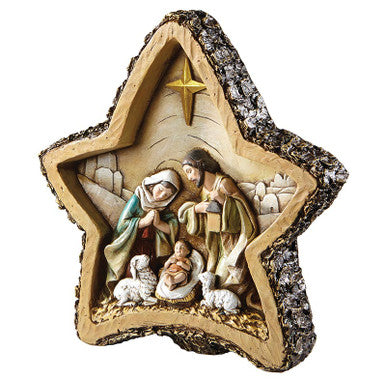 Woodgrain Star Nativity