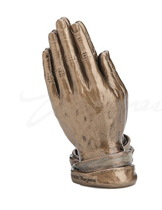 Mini Bronze  Praying Hands statue.