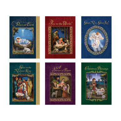 Xmas Cards 6 Asst, 24 Pcs Bxd