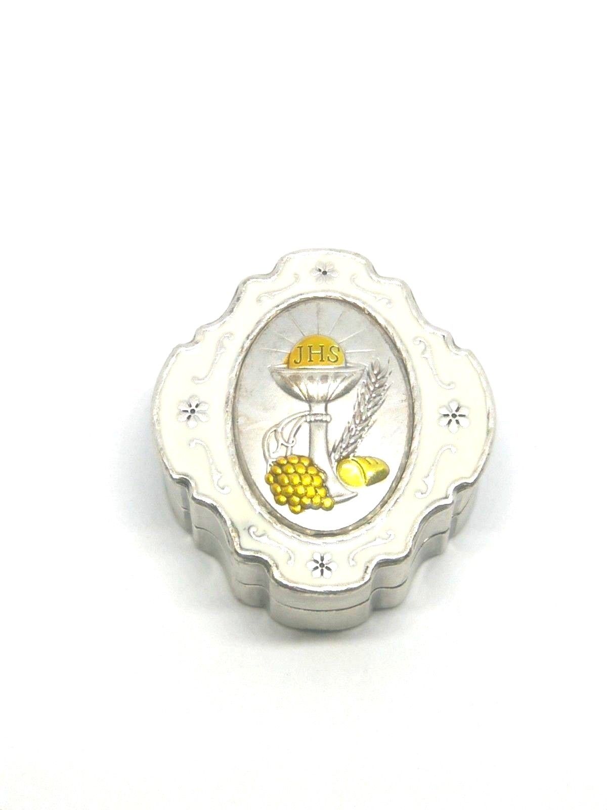 2" Communion Chalice  Epoxied Metal Rosary Box