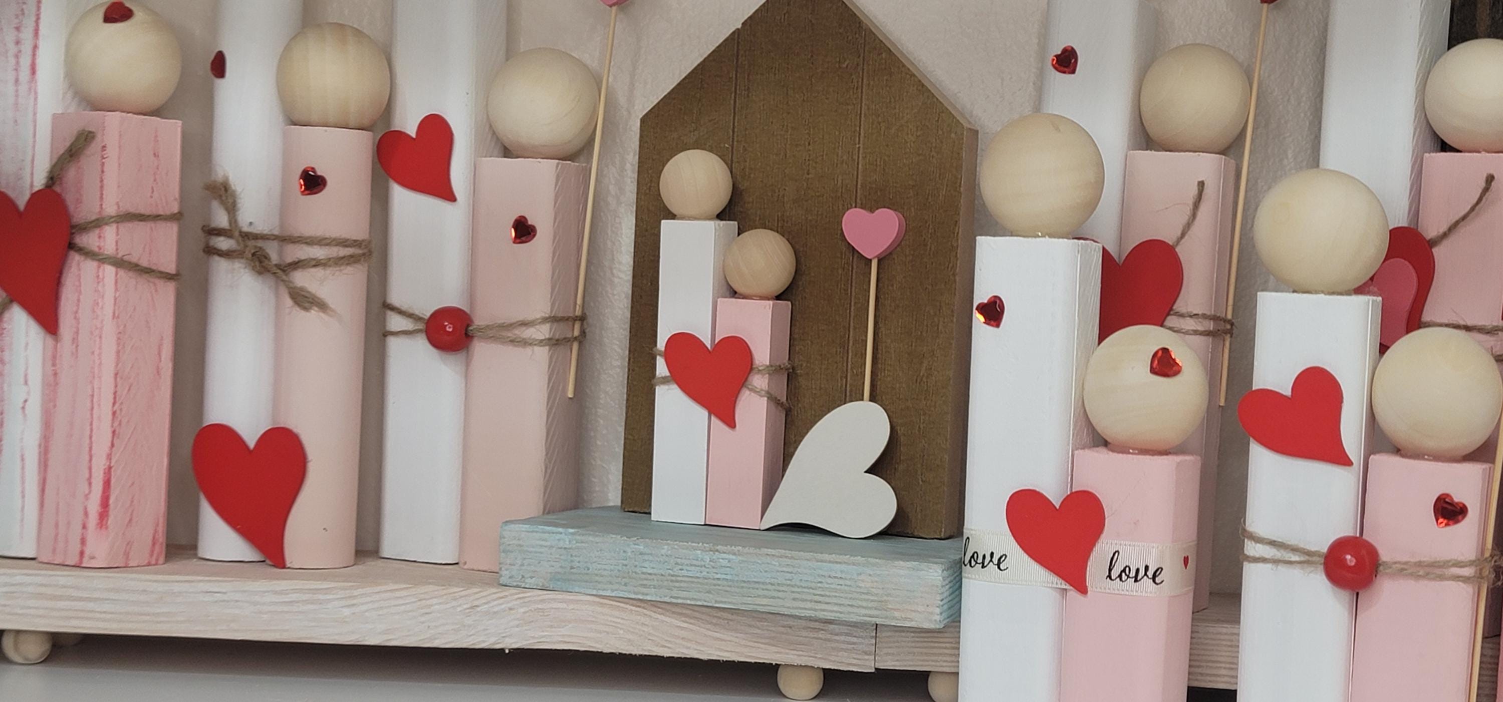 Handmade Valentine's Wooden Couple Blocks – Home Decor