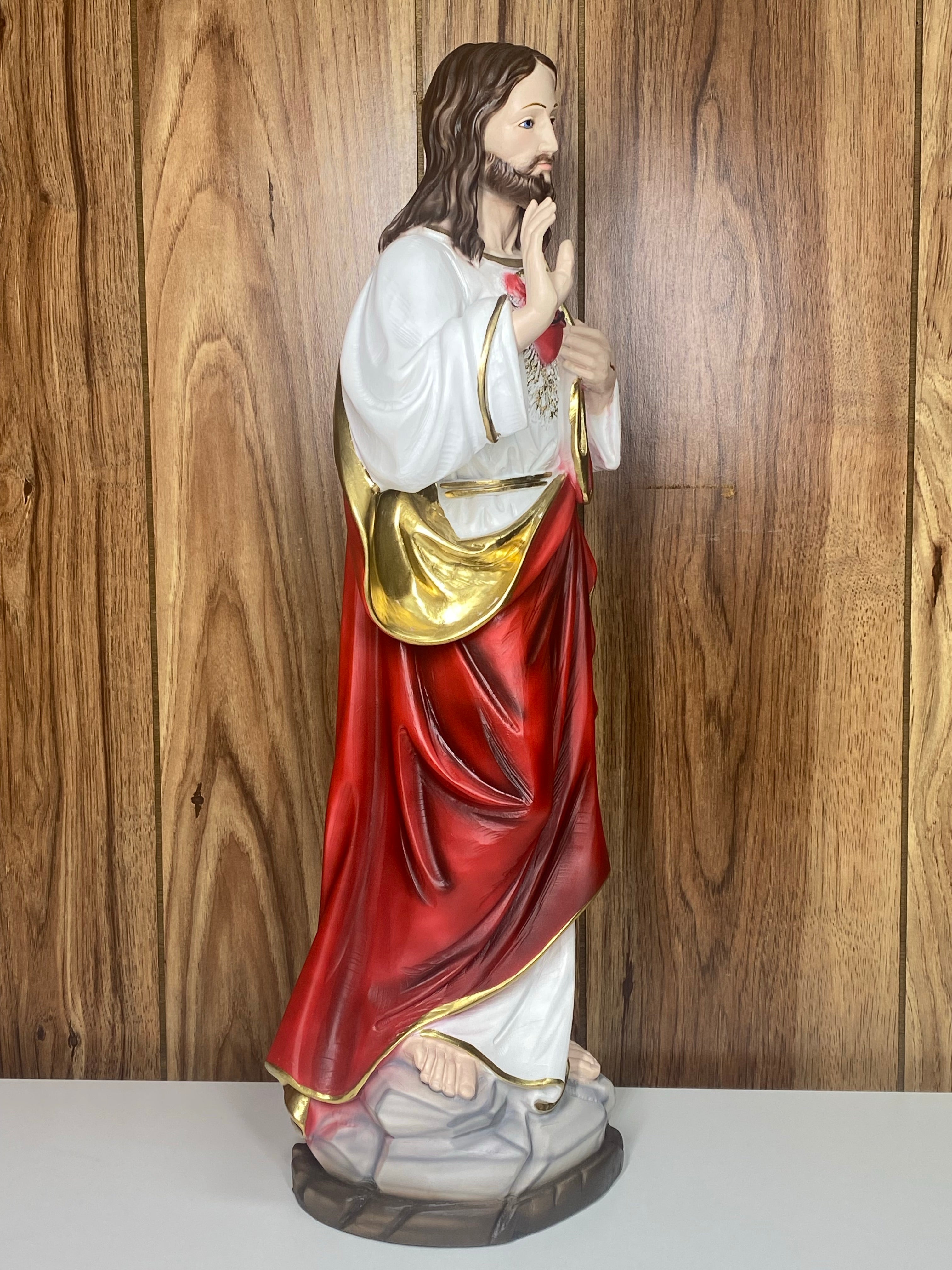 The Faith Gift Shop  Sacred Heart of Jesus Blessing statue- Hand Painted in Italy - Our Tuscany Collection -   Sagrado Corazón de Jesús Bendiciendo
